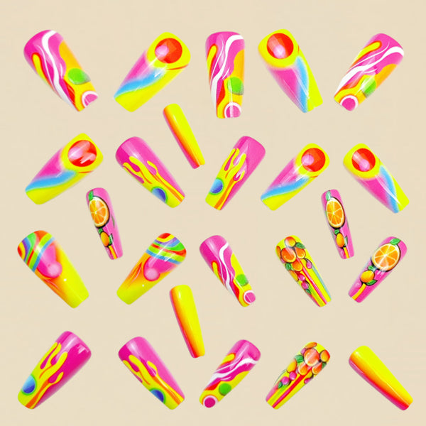 12 Sizes-24 Pcs Press On Nails Y974