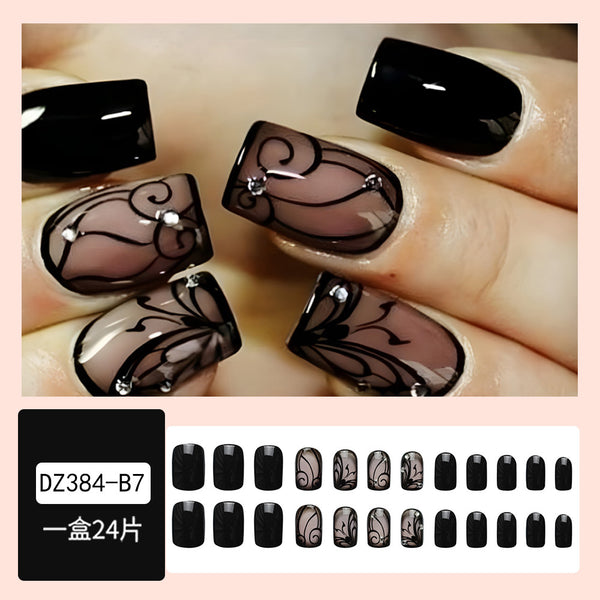 12 Sizes-24 PcsPress On Nails DZ384-B7