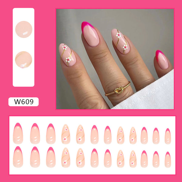 12 Sizes-24 Pcs Press On Nails W609