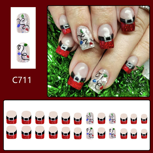 12 Sizes-24 Pcs Press On Nails C711