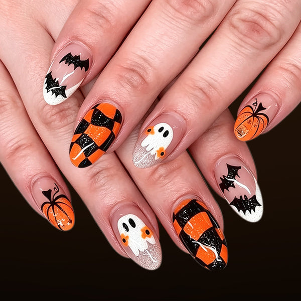 12 Sizes-24 Pcs Press On Nails C2001