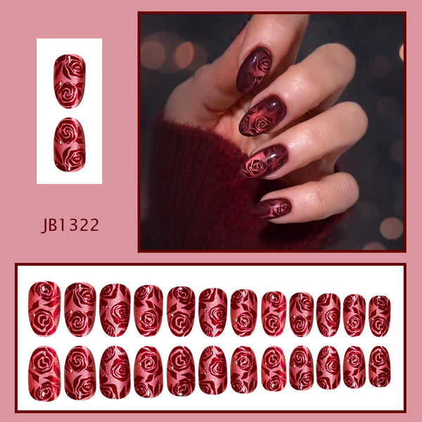12 Sizes-24 Pcs Press On Nails JB1322
