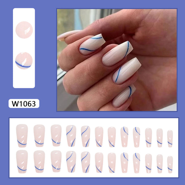 12 Sizes-24 Pcs Press On Nails W1063