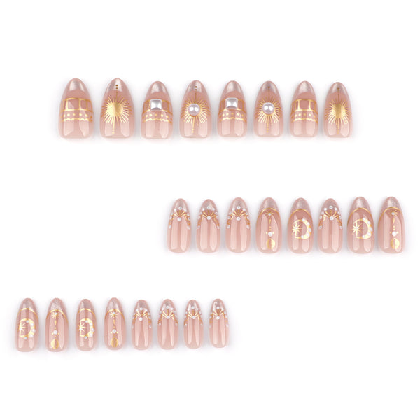 12 Sizes-24 Pcs Press On Nails JP3650