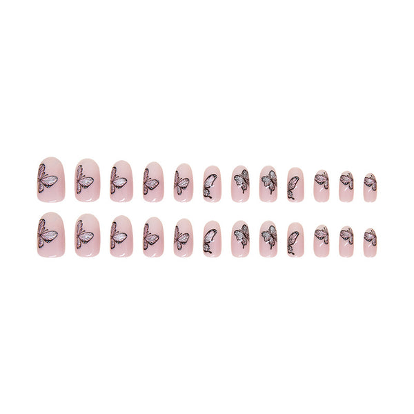 12 Sizes-24 Pcs Press On Nails W1539