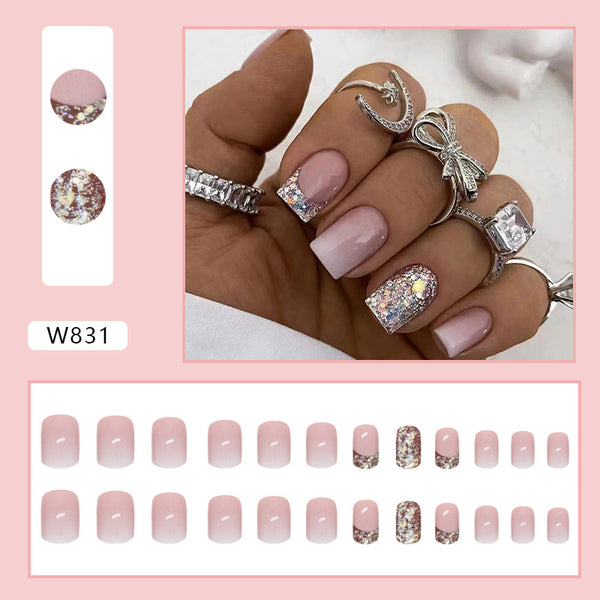 12 Sizes-24 Pcs Press On Nails W831