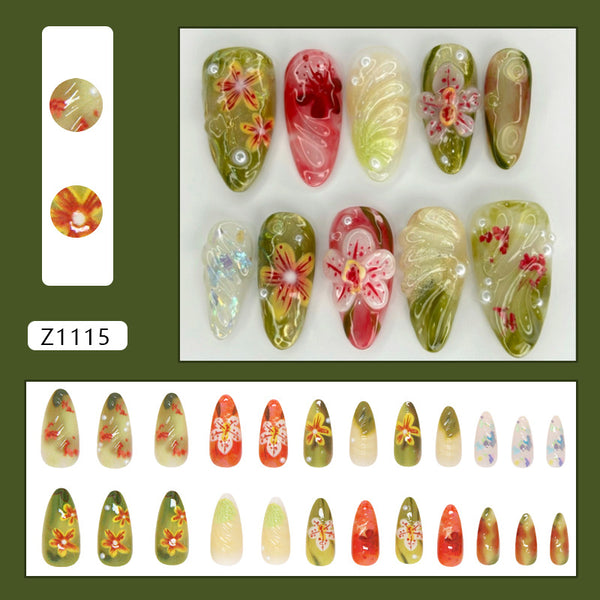 12 Sizes-24 Pcs Press On Nails Z1115