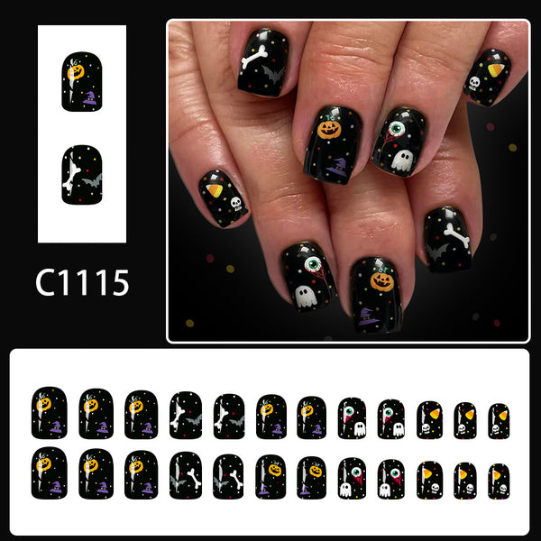 12 Sizes-24 Pcs Press On Nails C1115