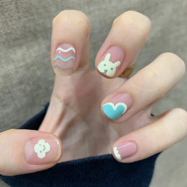 12 Sizes-24 Pcs Press On Nails R238