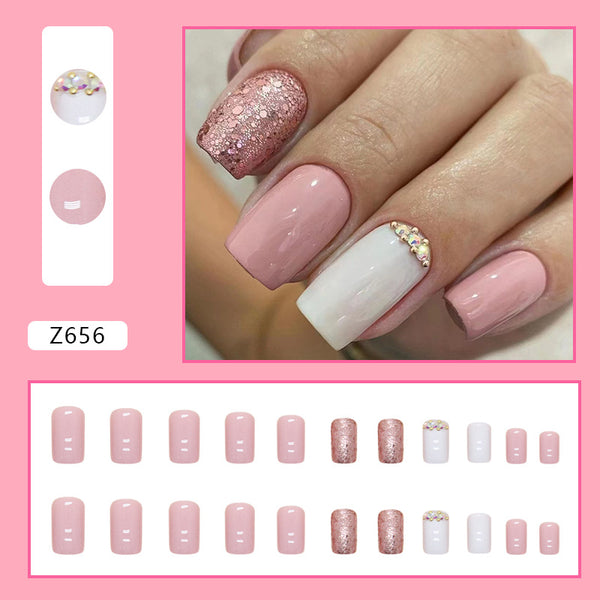 12 Sizes-24 Pcs Press On Nails Z656