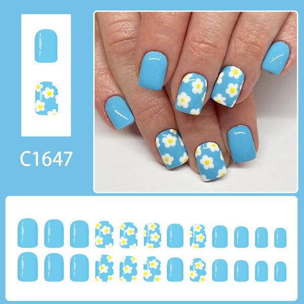12 Sizes-24 Pcs Press On Nails C1647