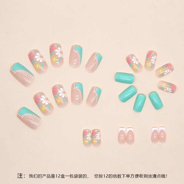 12 Sizes-24 Pcs Press On Nails W414