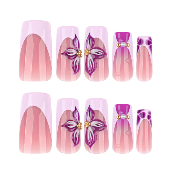12 Sizes-24 Pcs Press On Nails JP4222