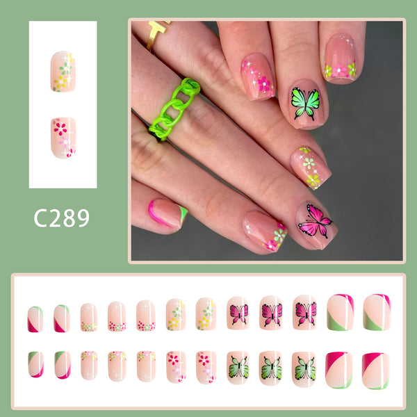 12 Sizes-24 PcsPress On Nails C289