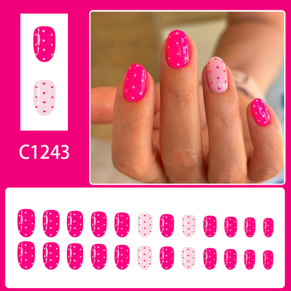 12 Sizes-24 Pcs Press On Nails C1243