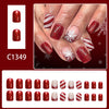 12 Sizes-24 Pcs Press On Nails C1349