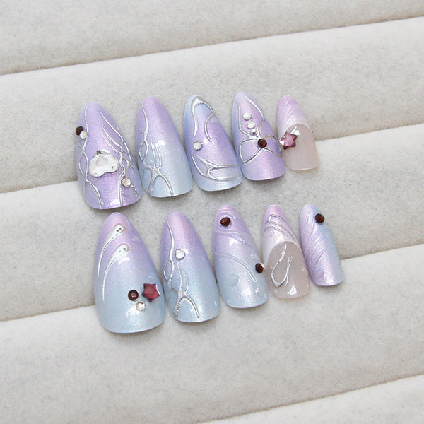 12 Sizes-24 Pcs Press On Nails Z972