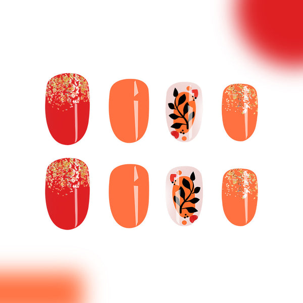 12 Sizes-24 Pcs Press On Nails C1182