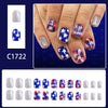 12 Sizes-24 Pcs Press On Nails C1722