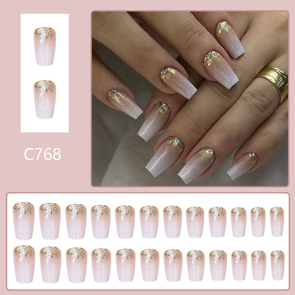 12 Sizes-24 Pcs Press On Nails C768