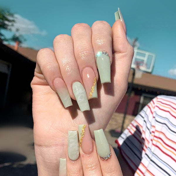 12 Sizes-24 Pcs Press On Nails W025