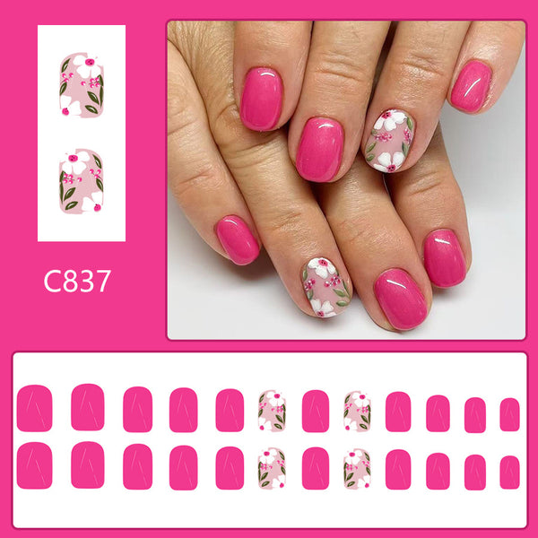 12 Sizes-24 PcsPress On Nails C837