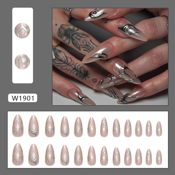 12 Sizes-24 Pcs Press On Nails W1901
