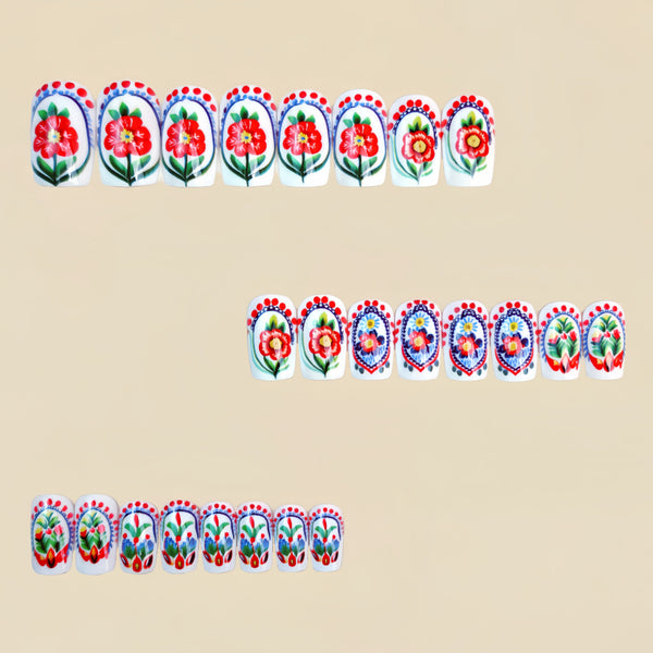 12 Sizes-24 Pcs Press On Nails Y1635