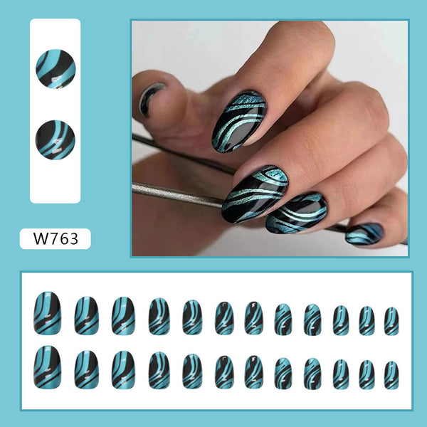 12 Sizes-24 Pcs Press On Nails W763