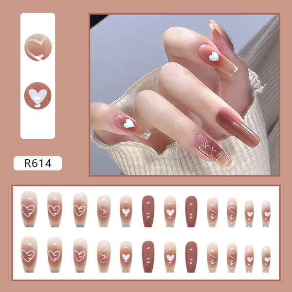 12 Sizes-24 Pcs Press On Nails R614