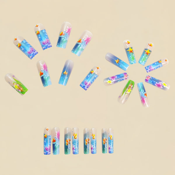 12 Sizes-24 PcsPress On Nails Y932