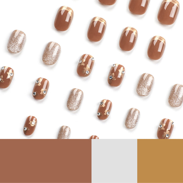 12 Sizes-24 Pcs Press On Nails JP2985