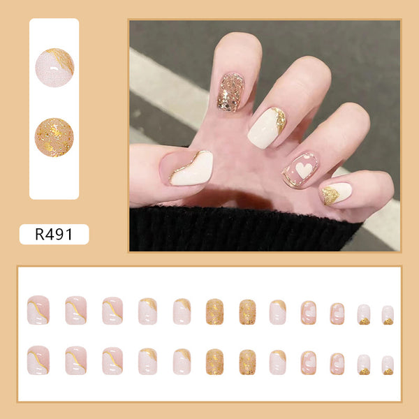 12 Sizes-24 Pcs Press On Nails R481