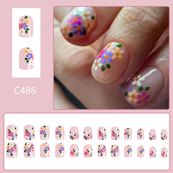 12 Sizes-24 Pcs Press On Nails C486