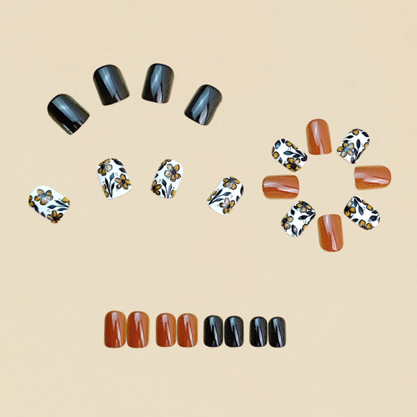 12 Sizes-24 Pcs Press On Nails Y096