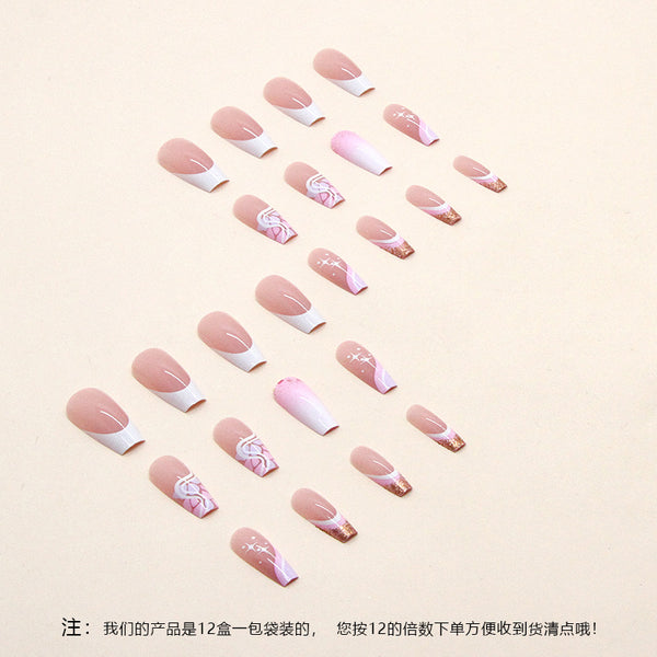 12 Sizes-24 Pcs Press On Nails W410