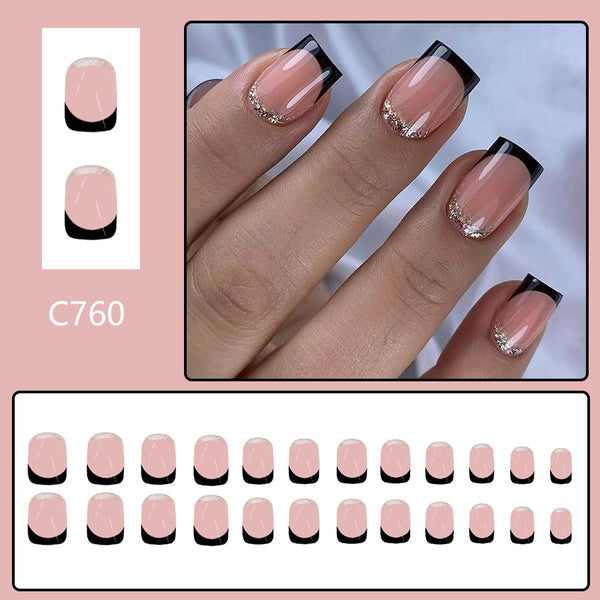 12 Sizes-24 Pcs Press On Nails C760