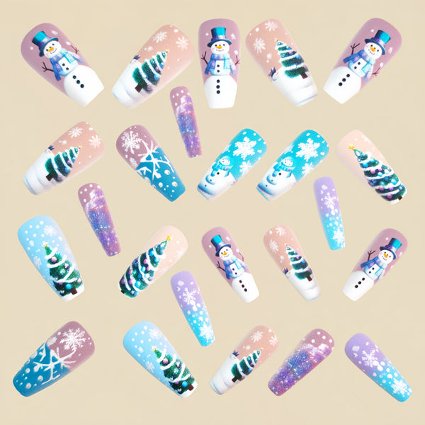 12 Sizes-24 Pcs Press On Nails Y1323