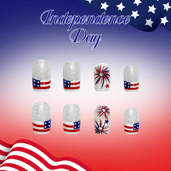 12 Sizes-24 Pcs Press On Nails C1759