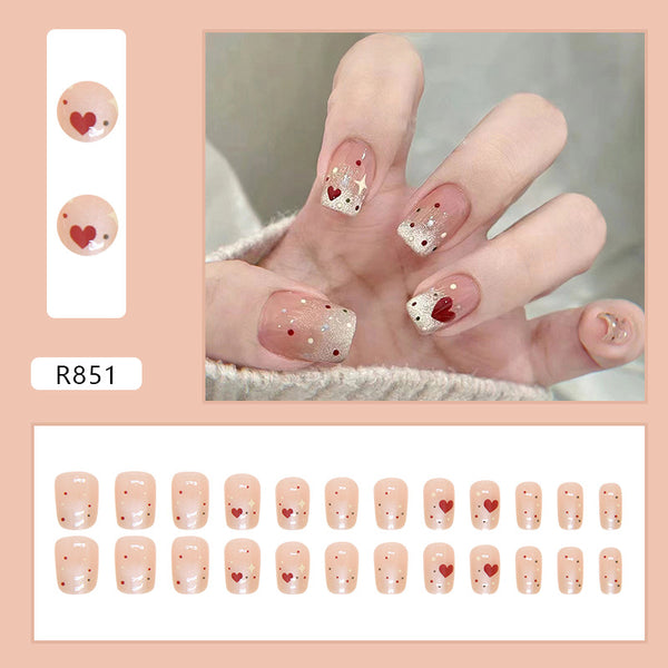12 Sizes-24 Pcs Press On Nails R851