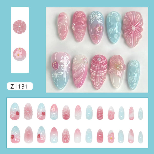 12 Sizes-24 Pcs Press On Nails Z1131