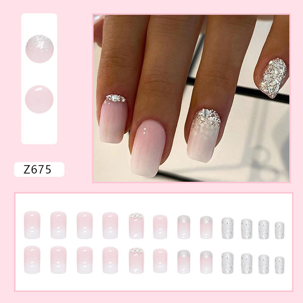 12 Sizes-24 Pcs Press On Nails Z675