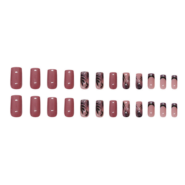 12 Sizes-24 Pcs Press On Nails W1824