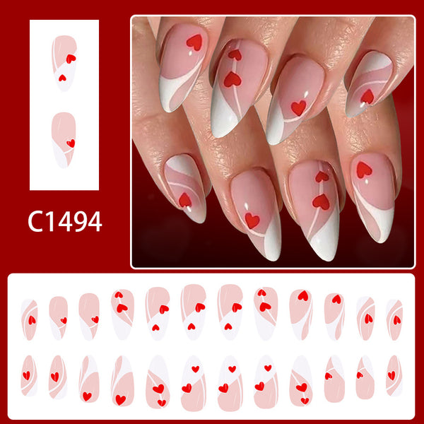 12 Sizes-24 Pcs Press On Nails C1494