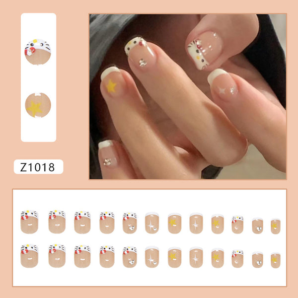 12 Sizes-24 Pcs Press On Nails Z1018