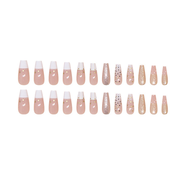 12 Sizes-24 Pcs Press On Nails W1711