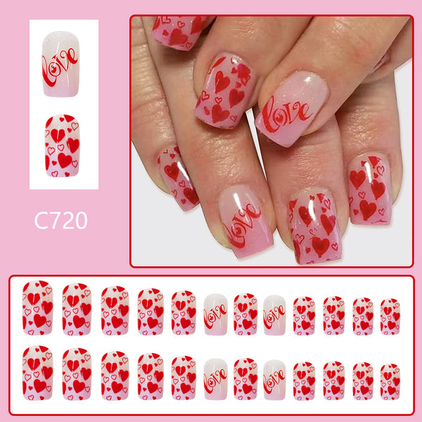 12 Sizes-24 Pcs Press On Nails C720