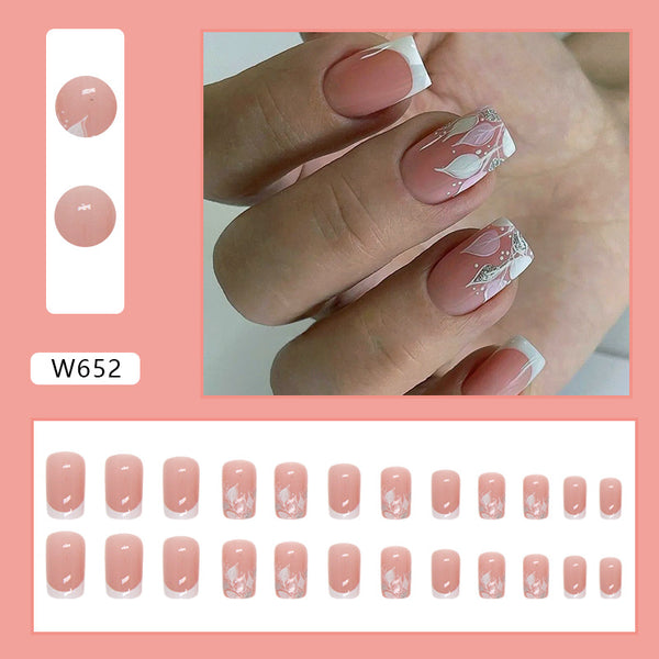 12 Sizes-24 Pcs Press On Nails W645