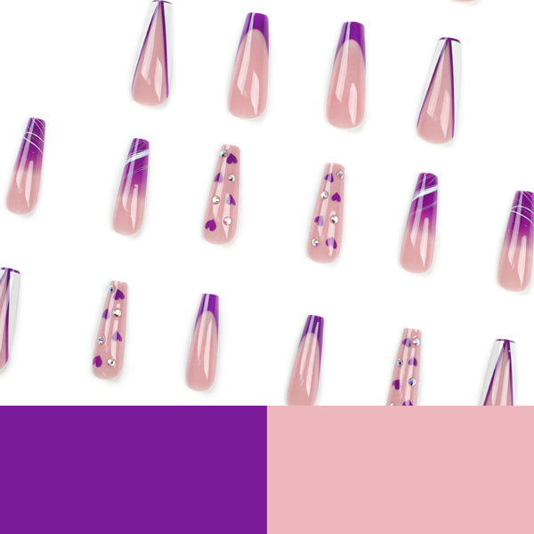 12 Sizes-24 Pcs Press On Nails JP2664