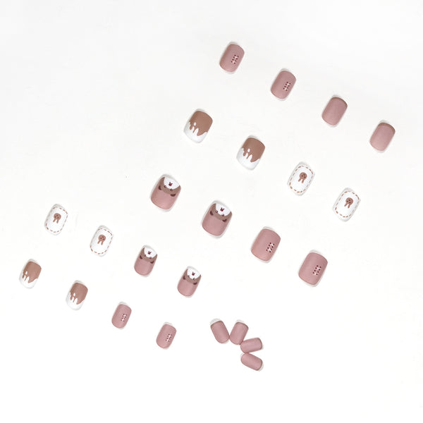 12 Sizes-24 Pcs Press On Nails JP1020